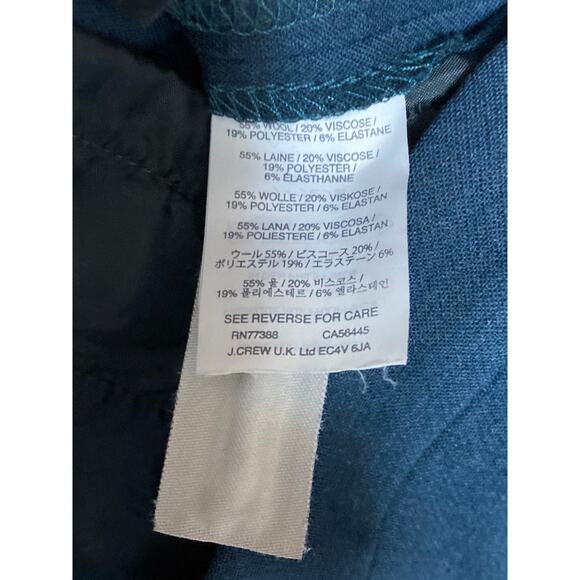 J.Crew Martie Blue Green Bi-stretch Cotton Mid Rise Skinny Trousers Pants Size 2 - Picture 4 of 4